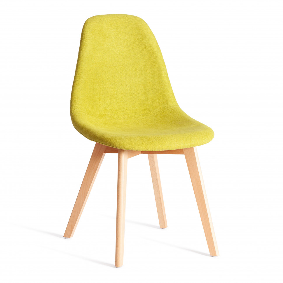 Стул CINDY SOFT (mod. C1021F1-1) фактурный велюр/дерево бук, 55 х 48 х 83 см, Светло-зеленый LY1701-8 / натуральный