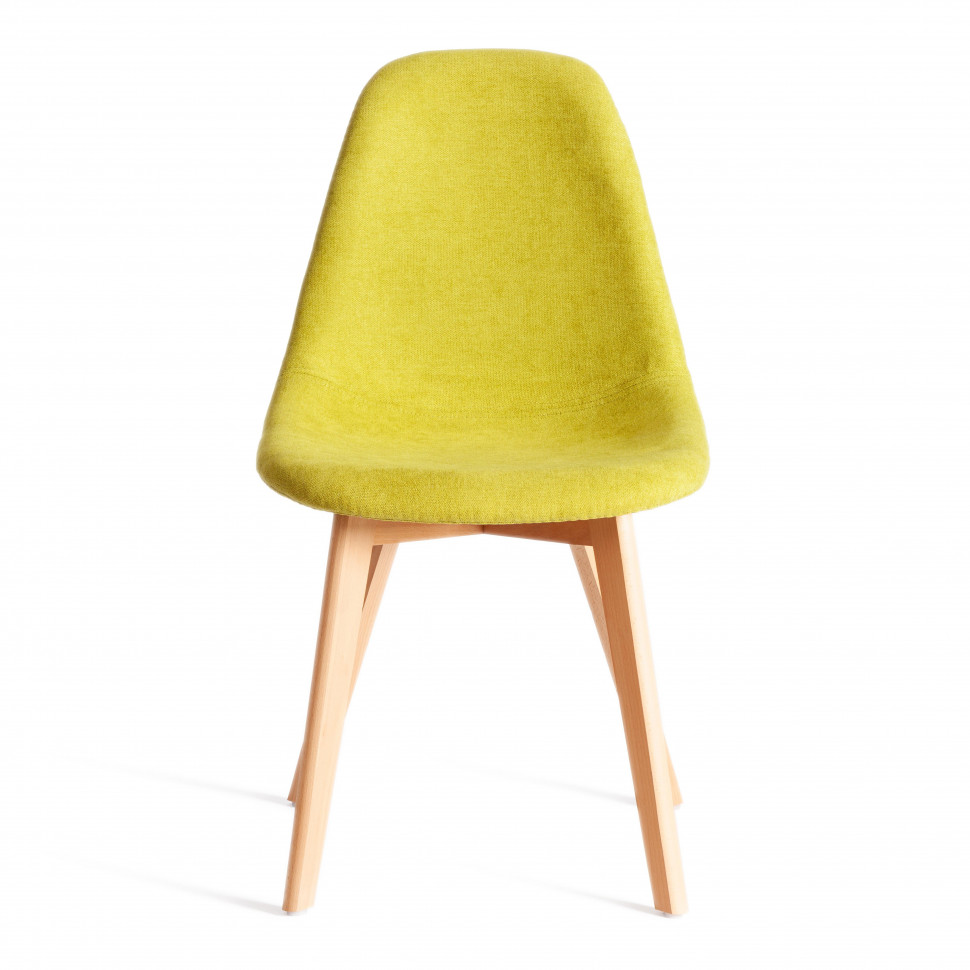 Стул CINDY SOFT (mod. C1021F1-1) фактурный велюр/дерево бук, 55 х 48 х 83 см, Светло-зеленый LY1701-8 / натуральный