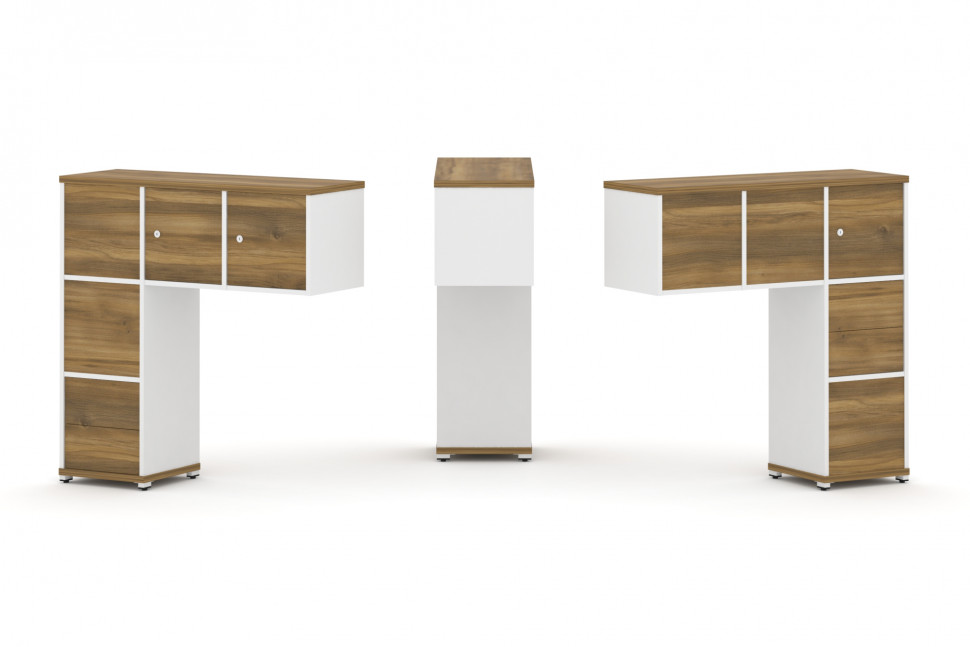 Concept Надставка низкая CN.DNN-005 Сандал Янтарный/Белый Бриллиант/Металл Белый 1099*365*1130