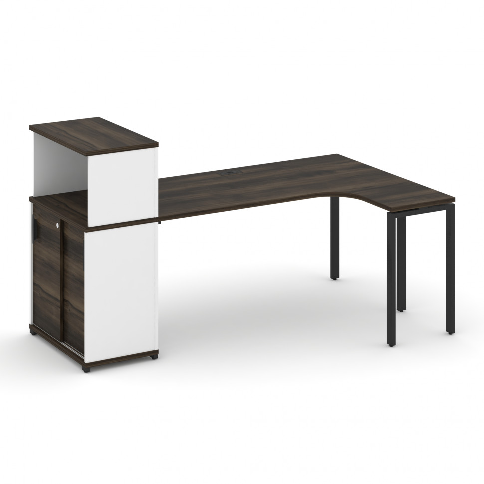 Concept Стол эргономичный с опорным шкафом-купе с надставкой низ. CN.SA-220(R) B Дуб Мали/Белый Бри Concept Стол эргономичный с опорным шкафом-купе с надставкой низ. CN.SA-220(R) B Дуб Мали/Белый Бри