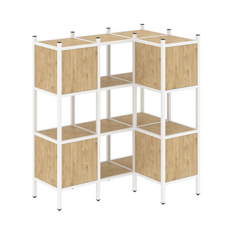 Loft Угловой внутренний стеллаж VR.L-29 Тиквуд Светлый/Металл Белый 1278*862*1458 Loft Угловой внутренний стеллаж VR.L-29 Тиквуд Светлый/Металл Белый 1278*862*1458