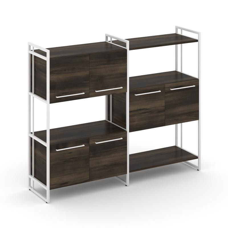 Rift Шкаф комбинированый RF.NS-004 Дуб Мали/Металл Белый/Белый Ручки 1576*396*1286