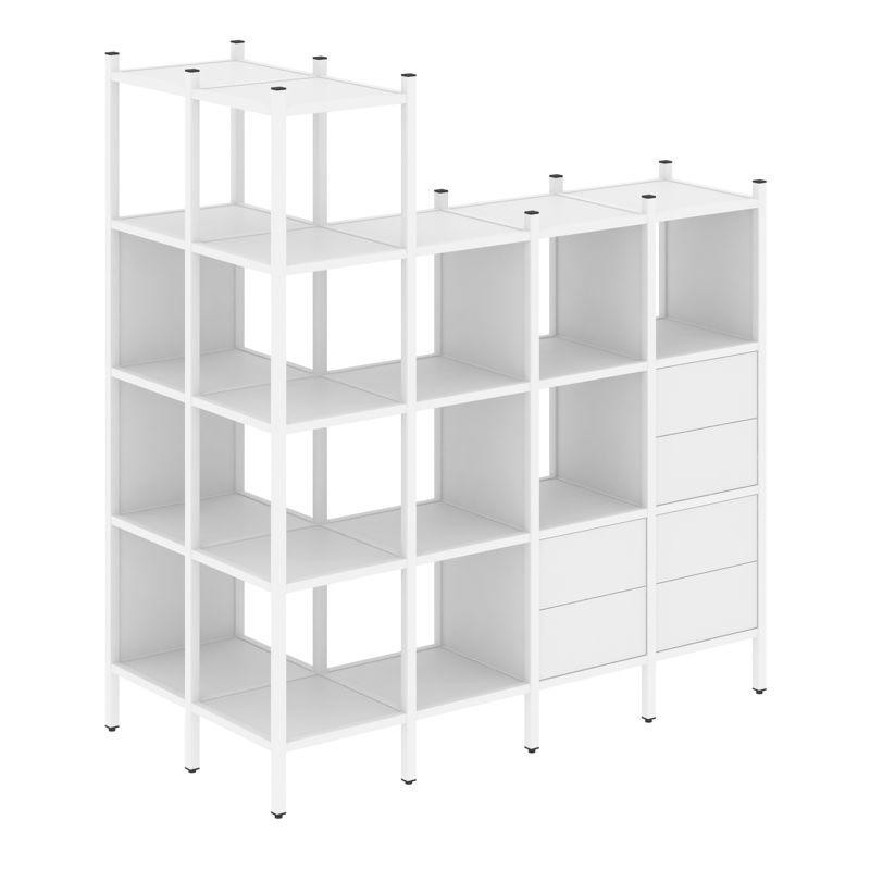 Loft Угловой внешний стеллаж наборный VR.L-57 Белый Бриллиант/Металл Белый 862*1694*1869