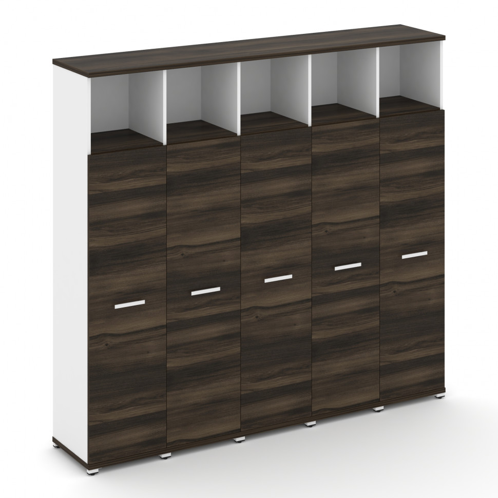 Concept Шкаф 5 узких секций, 5 ниш CN.STU-556 W Дуб Мали/Белый Бриллиант/Металл Белый 2084*420*1922