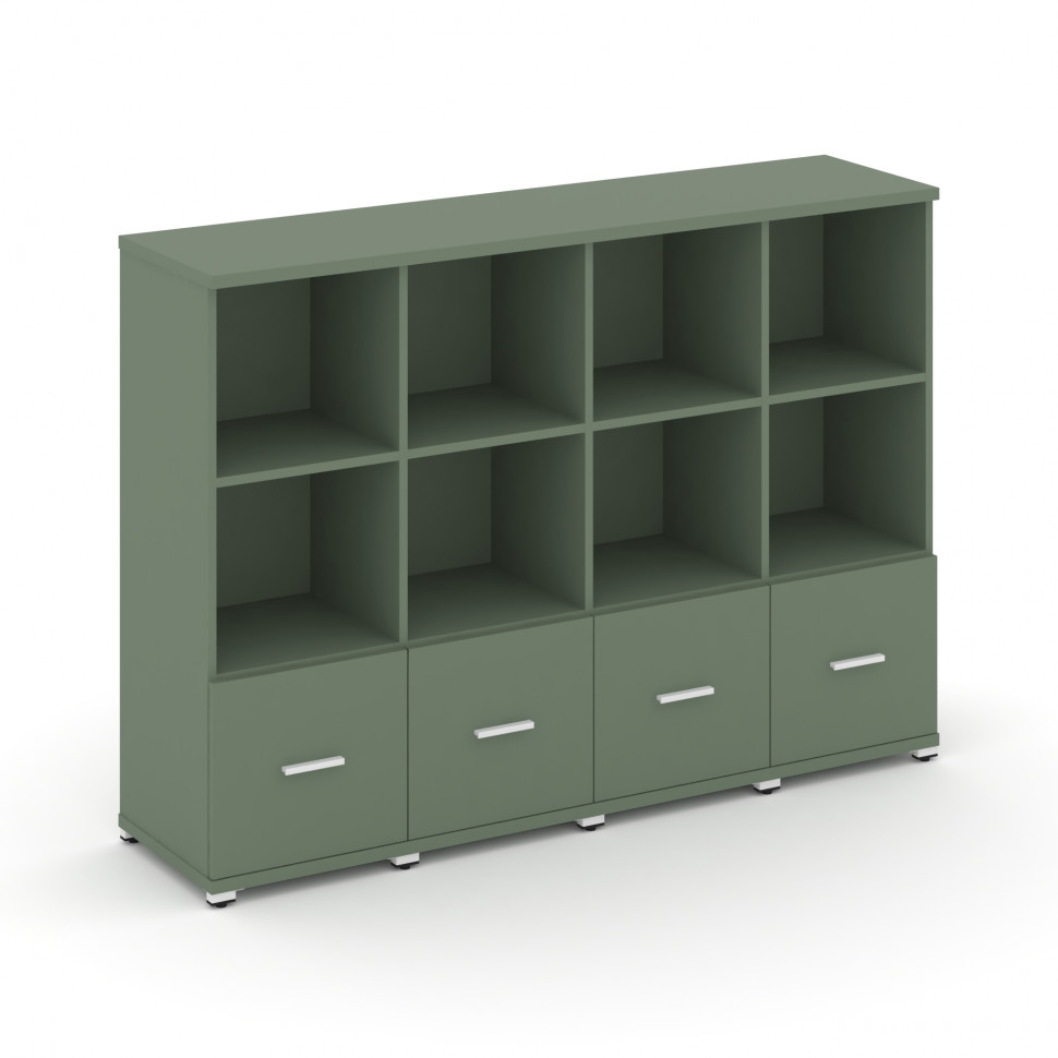 Concept Шкаф 4 узкие секции, 3 ниши CN.STU-341 W Кобо/Металл Белый 1668*420*1186