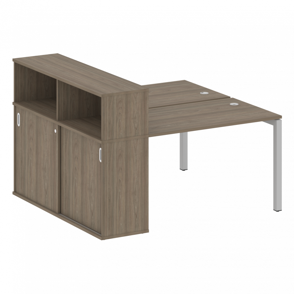 Metal System Quattro Рабочая станция с шкафом-купе на П-образном м/к 50БП.РС-СШК-2.2 Т Вяз Благородн