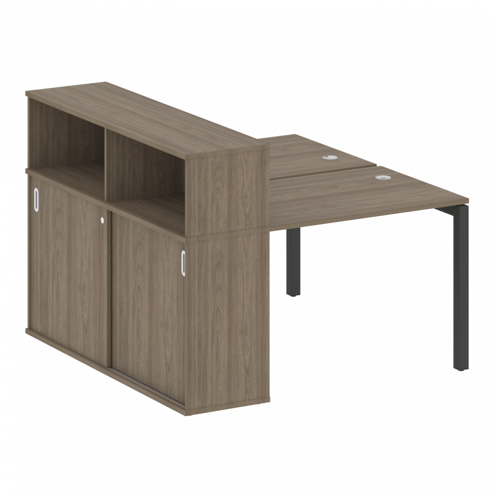 Metal System Quattro Рабочая станция с шкафом-купе на П-образном м/к 50БП.РС-СШК-2.1 Т Вяз Благородн