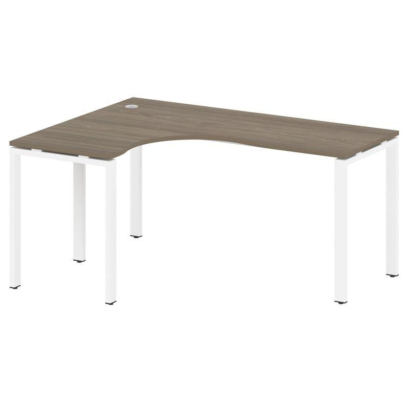 Metal System Стол криволинейный левый на П-образном м/к БП.СА-4 (L) Вяз Благородный/Металл Белый 160