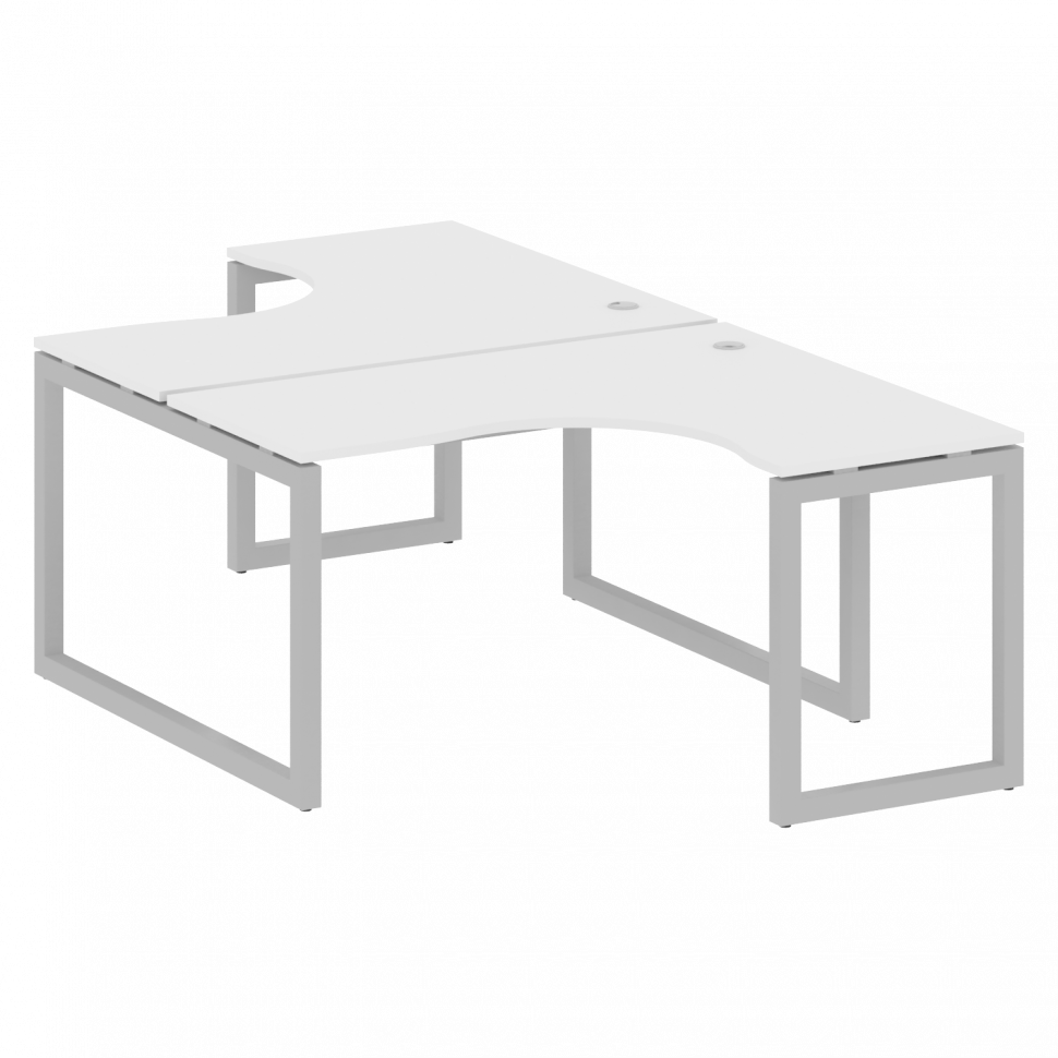Metal System Quattro Рабочая станция криволинейная на О-образном м/к 50БО.РАС-СА-2.3 Белый/Металл Се