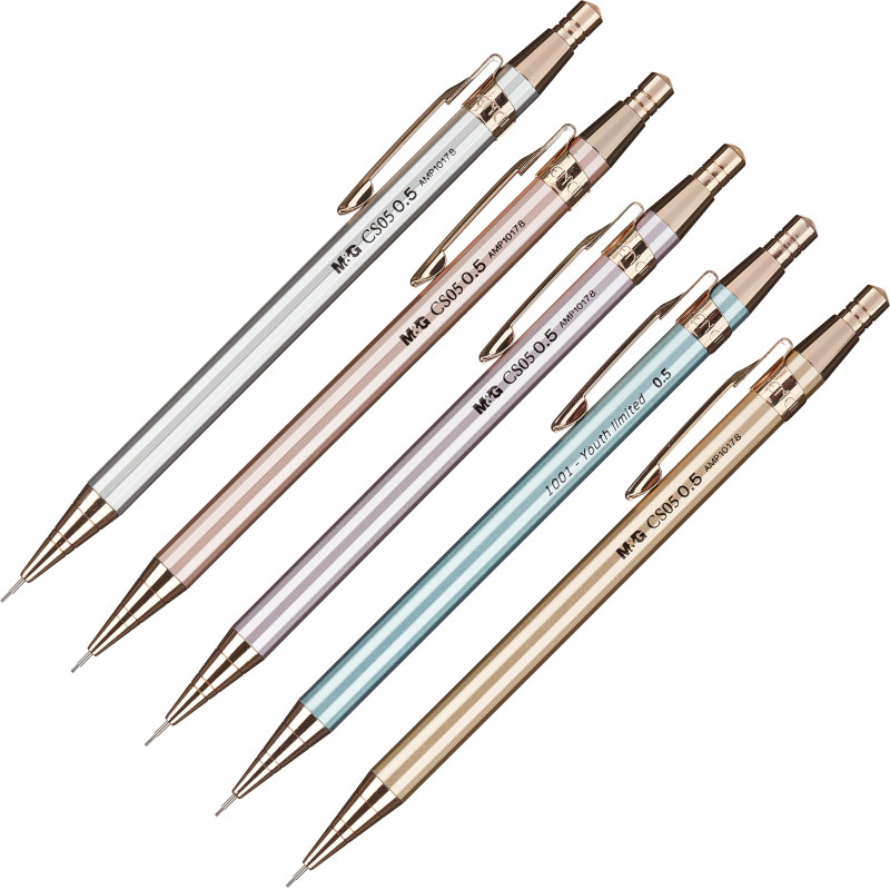 Карандаш механический M&amp;G металл.корпус, 0,5 мм, ассорти AMP101781105AWC