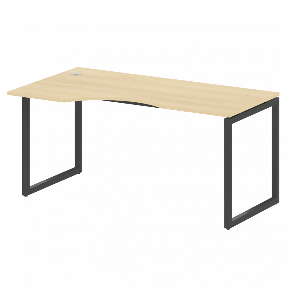 Metal System Quattro Стол криволинейный левый на О-образном м/к 40БО.СА-1 (L) Акация Лорка/Металл Ан