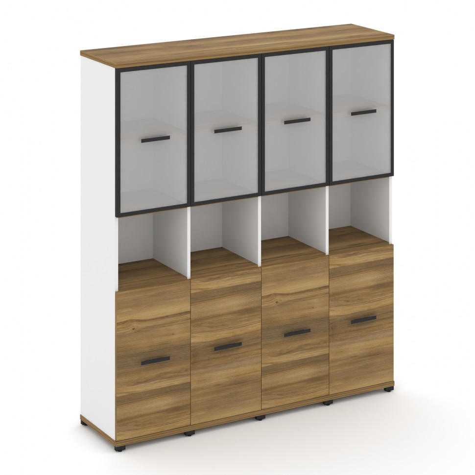 Concept Шкаф 4 узкие секции, 5 ниш CN.STU-543 RMB B Сандал Янтарный/Белый Бриллиант/Металл Черный/Са