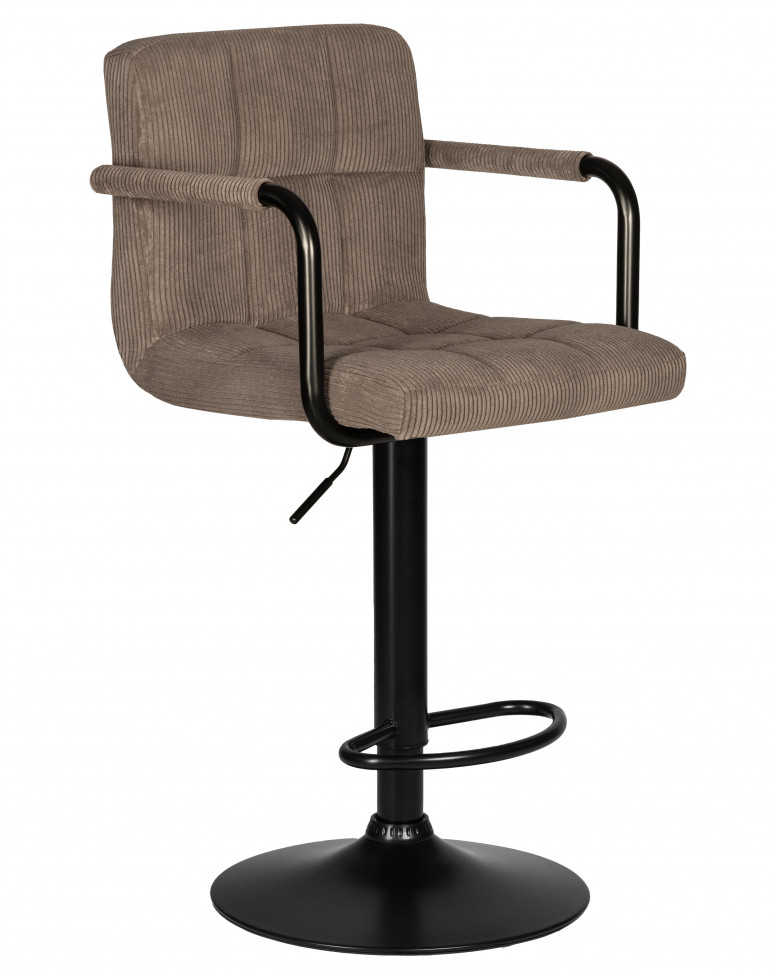 Набор 2 шт Стул барный DOBRIN KRUGER ARM BLACK, какао вельвет (LAR-E2041-05)