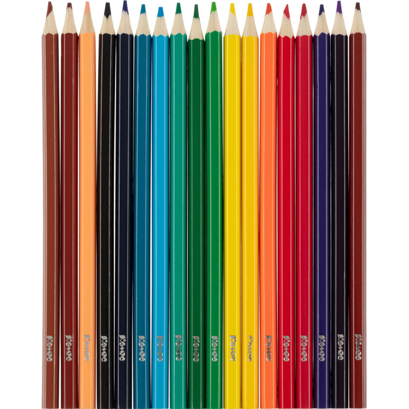 Карандаши цветные 18 цв/наб, 6-гранные Комус Класс Максики классические