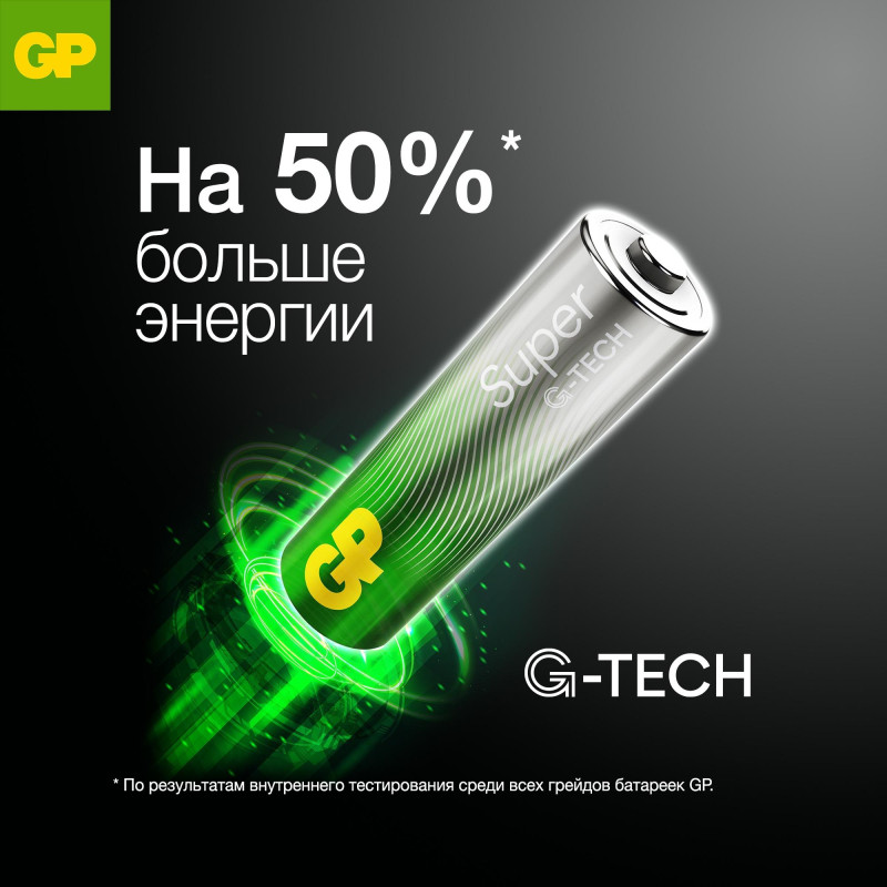 Батарейка GP Super эконом AA/LR6/15A 4шт/уп 15ARS-2SB4/GP24AA21RA-2CRS4
