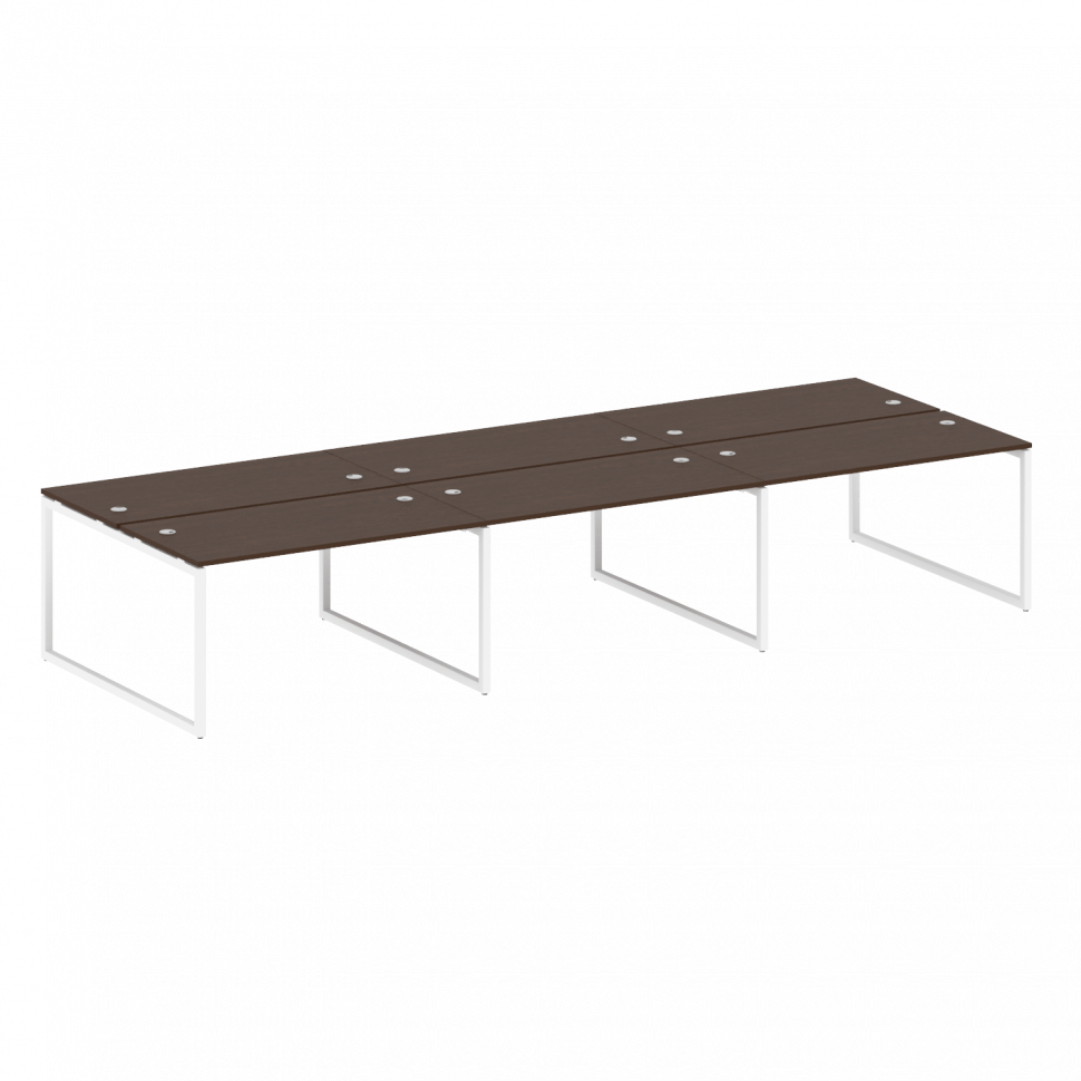 Metal System Quattro Рабочая станция на 6 раб. мест на О-образном м/к 40БО.СМ-6.3 Венге Цаво/Металл