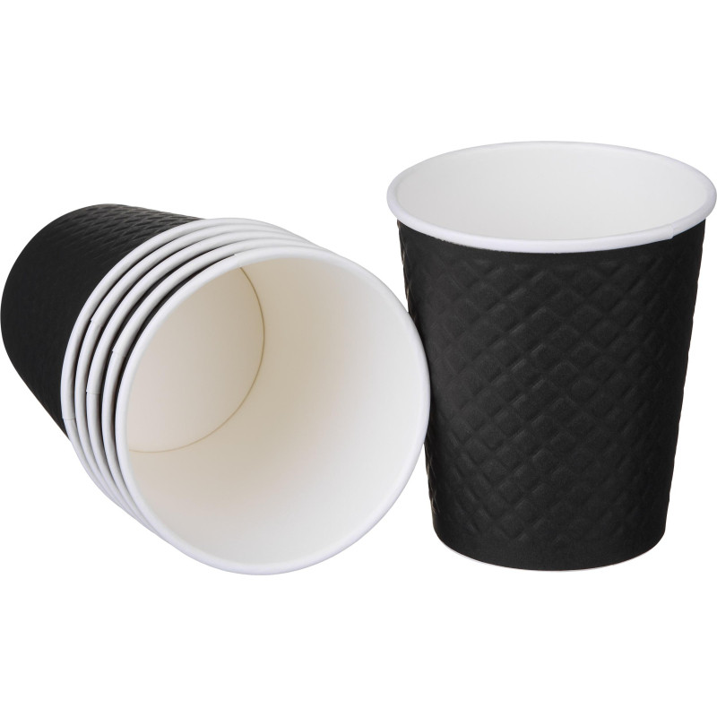 Стакан одноразовый бум двухслойный d-80мм 250мл Waffle Black (25шт/уп)