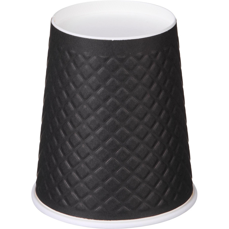 Стакан одноразовый бум двухслойный d-80мм 250мл Waffle Black (25шт/уп)