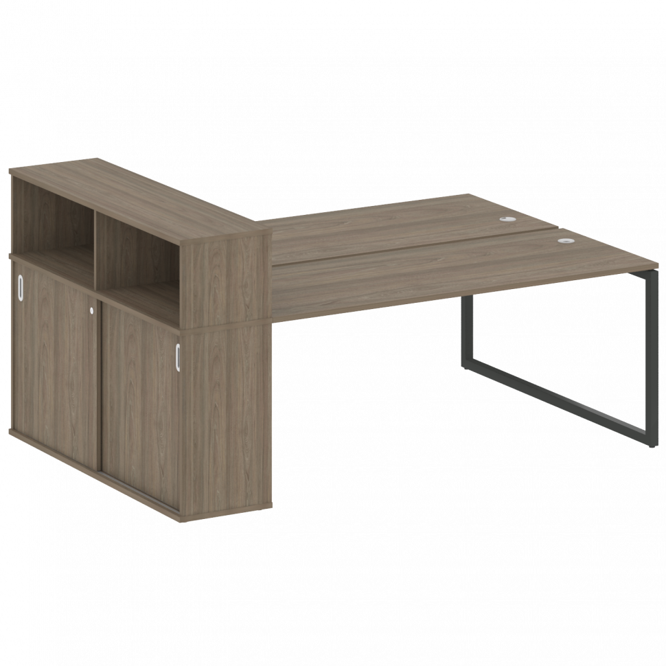 Metal System Quattro Рабочая станция с шкафом-купе на О-образном м/к 40БО.РС-СШК-2.5 Т Вяз Благородн