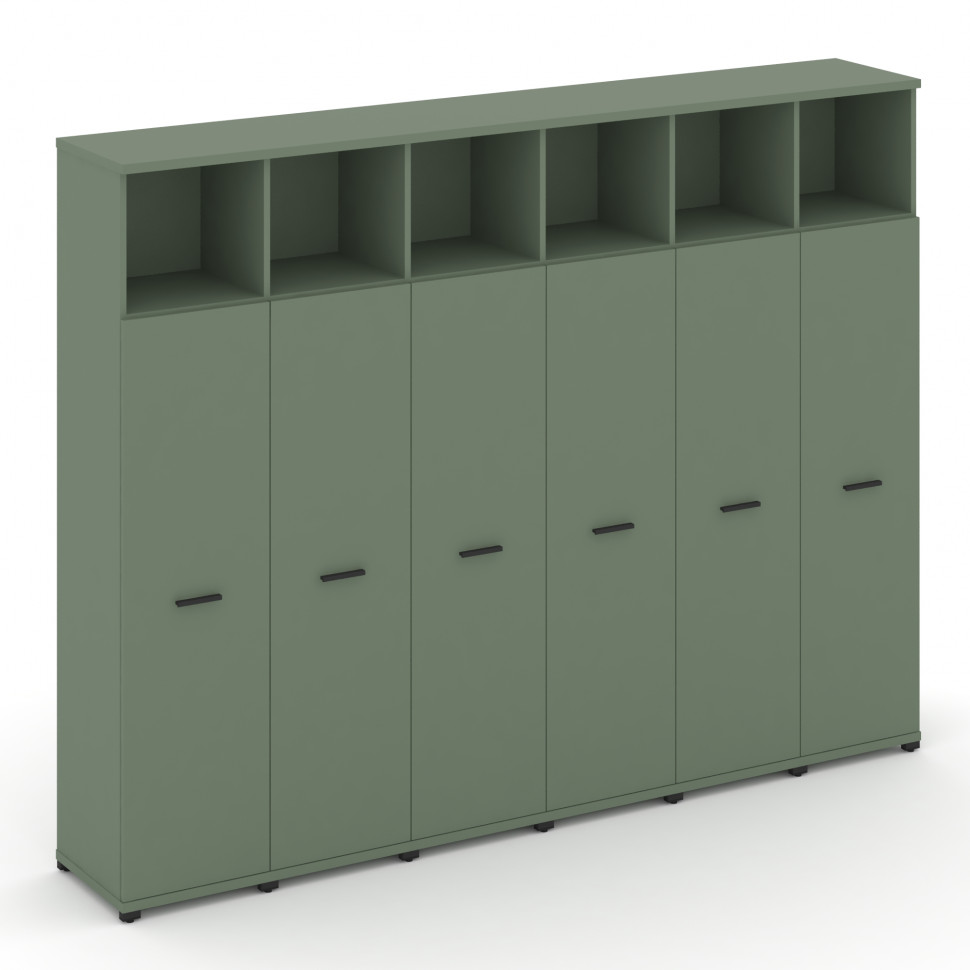 Concept Шкаф 6 узких секций, 5 ниш CN.STU-566 B Кобо/Металл Черный 2500*420*1922