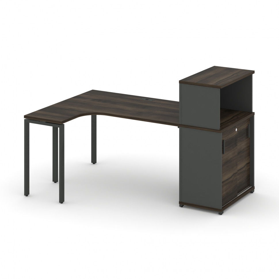 Concept Стол эргономичный с опорным шкафом-купе с надставкой низ. CN.SA-219(L) A Дуб Мали/Антрацит/ Concept Стол эргономичный с опорным шкафом-купе с надставкой низ. CN.SA-219(L) A Дуб Мали/Антрацит/