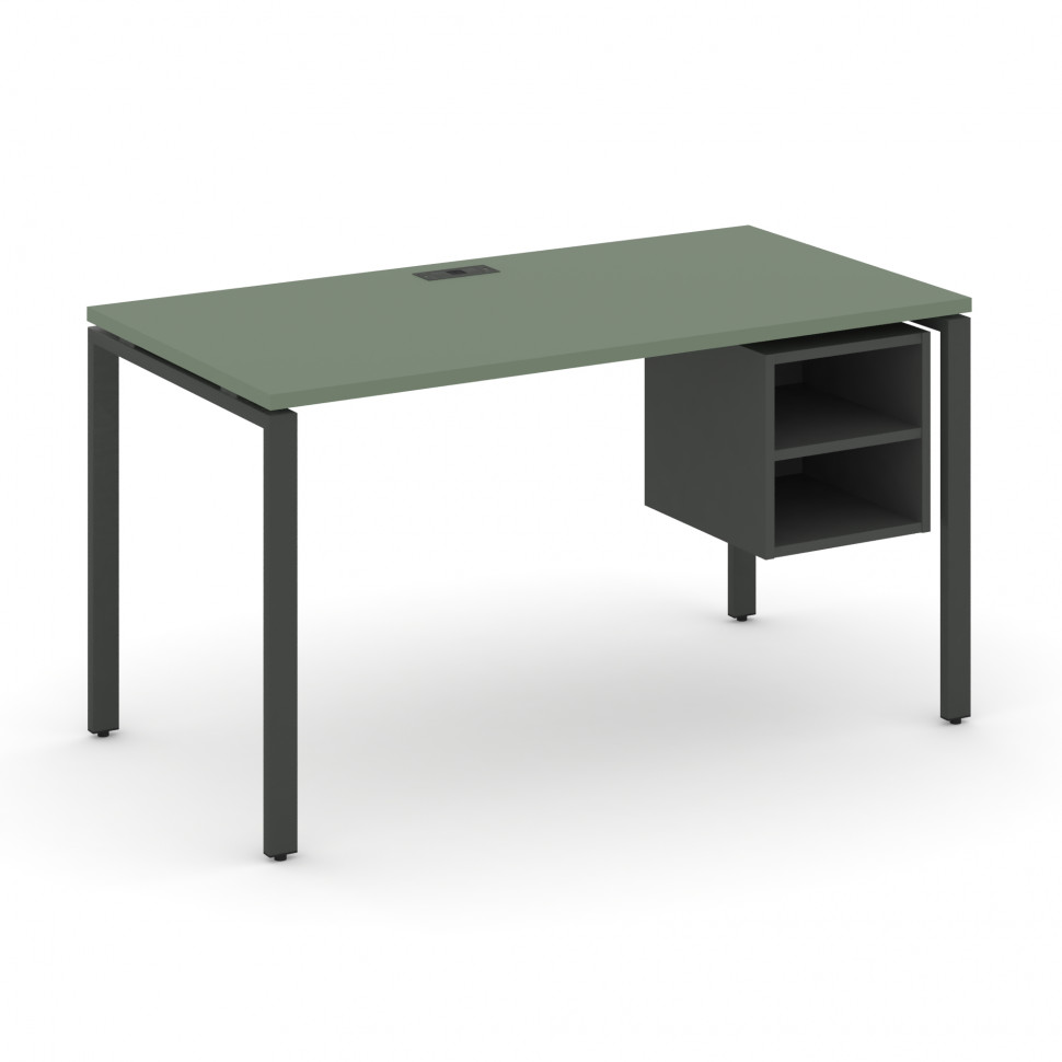 Concept Стол рабочий с подвесной тумбой с 2 открытыми нишами CN.SP-105 Кобо/Антрацит/Металл Антрацит