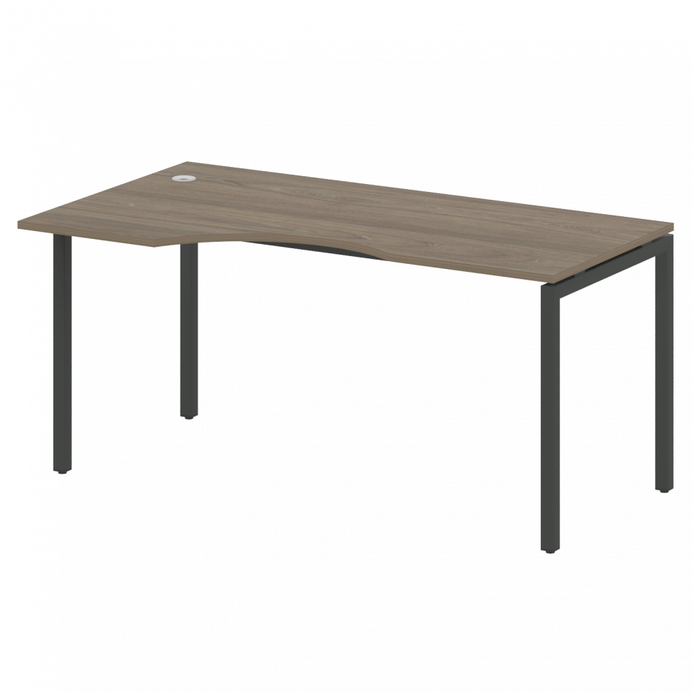 Metal System Quattro Стол криволинейный левый на П-образном м/к 40БП.СА-1 (L) Вяз Благородный/Металл