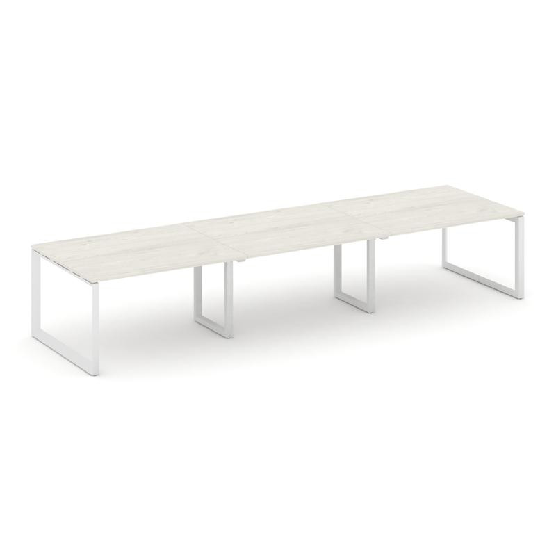 Style Project Стол переговорный SN-59O.SPRG-054.3 Дуб Наварра/Металл Белый 4740*1180*750