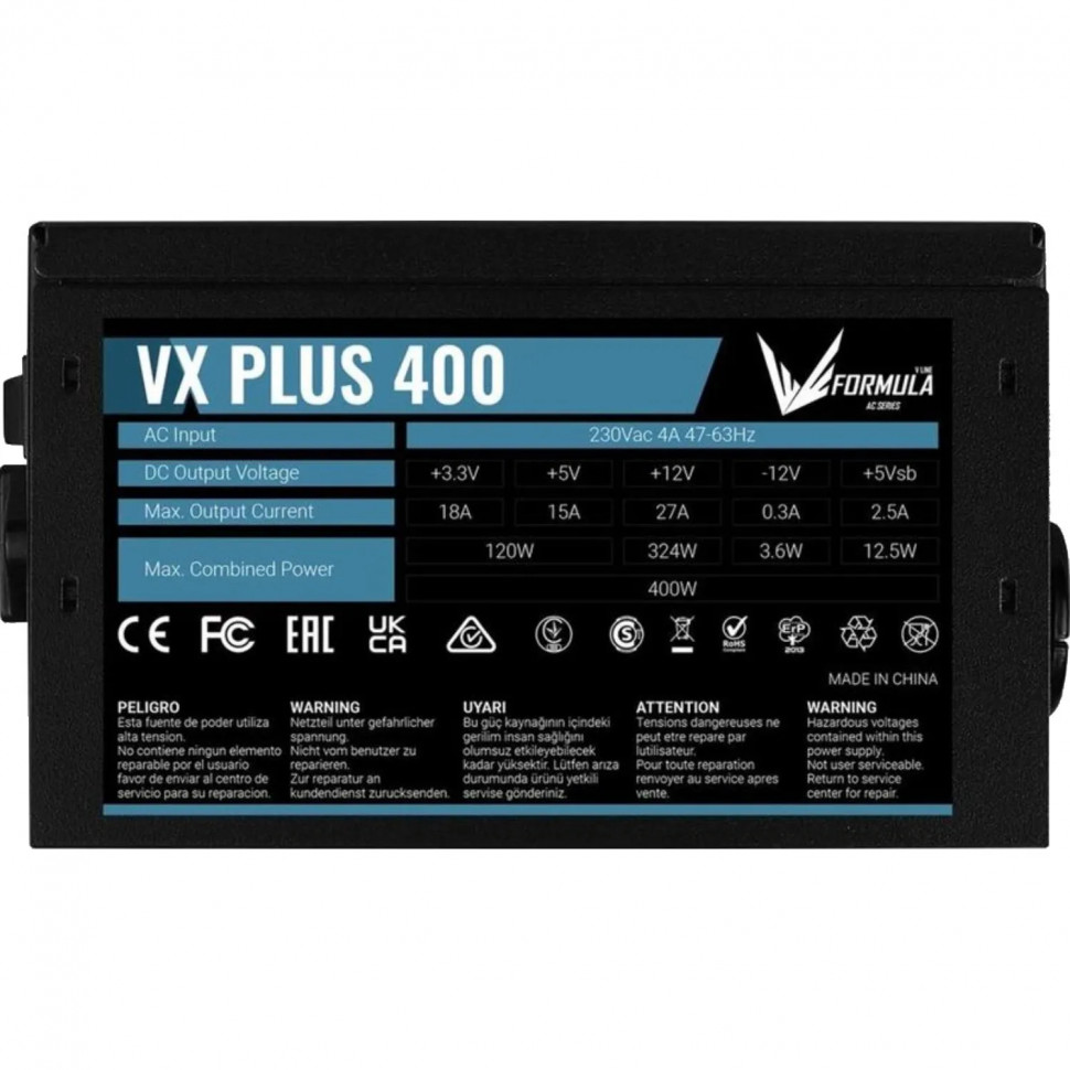 Блок питания Formula ATX 400W AC VX PLUS (20+4pin)(VX PLUS 400)