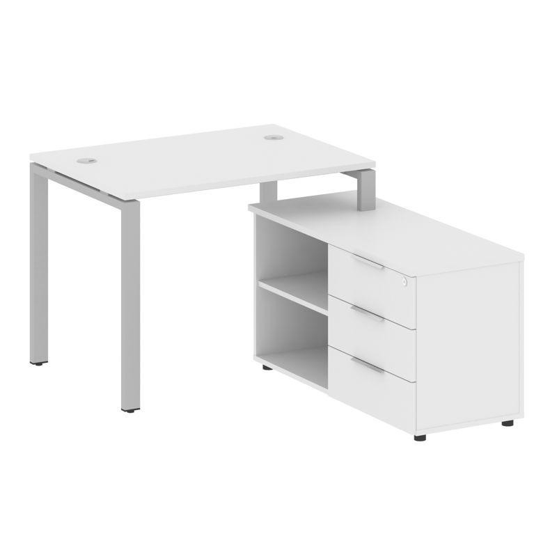 Metal System Рабочая станция с тумбой на П-образном м/к БП.РС-СТС-2.1 (R) Белый/Металл Серый 1100*15 Metal System Рабочая станция с тумбой на П-образном м/к БП.РС-СТС-2.1 (R) Белый/Металл Серый 1100*15