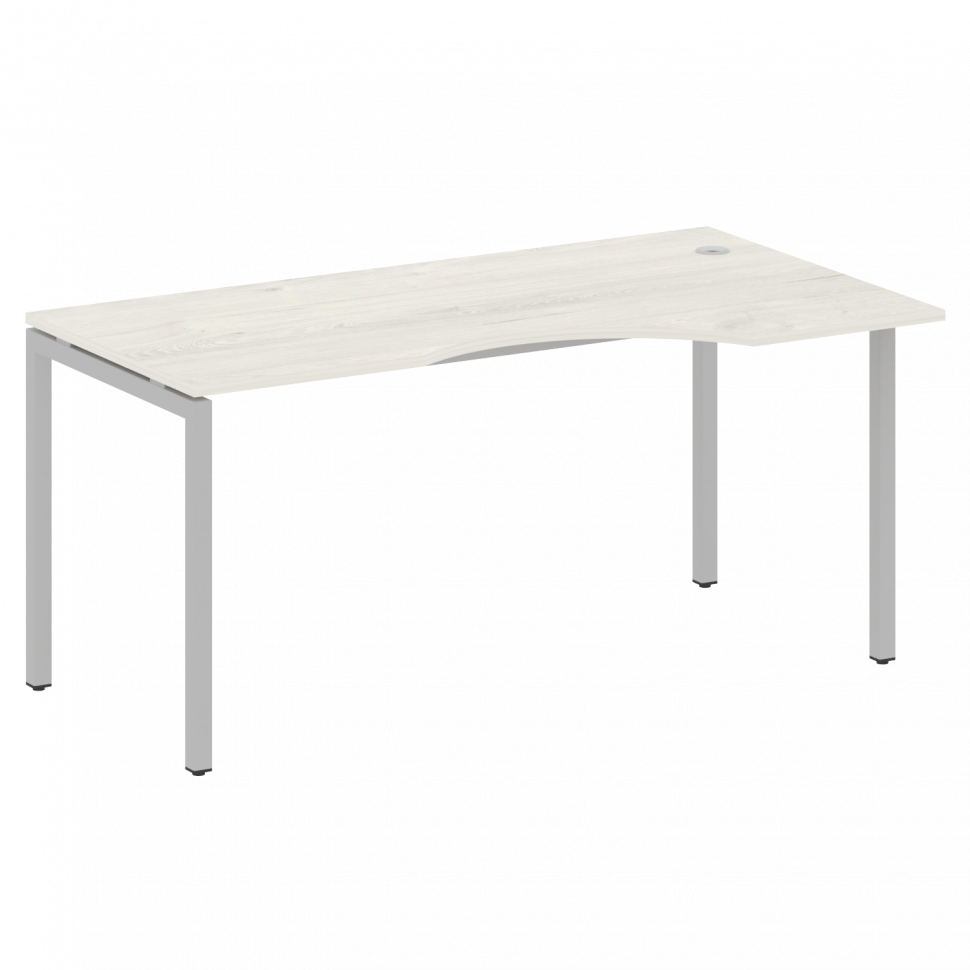 Metal System Quattro Стол криволинейный правый на П-образном м/к 40БП.СА-1 (R) Дуб Наварра/Металл Се