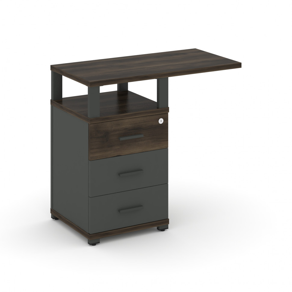 Concept Тумба приставная узкая 3 ящ. со свесом. с надставкой широкой CN.TUS-002 A Дуб Мали/Антрацит/ Concept Тумба приставная узкая 3 ящ. со свесом. с надставкой широкой CN.TUS-002 A Дуб Мали/Антрацит/