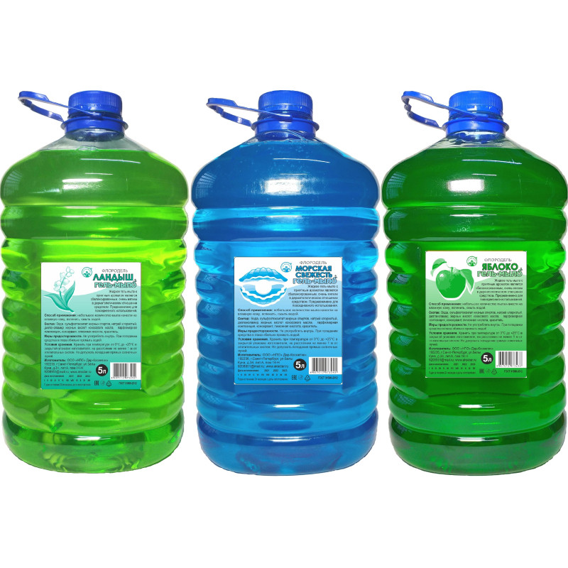 Мыло-гель ландыш, морская свежесть, яблоко 5л