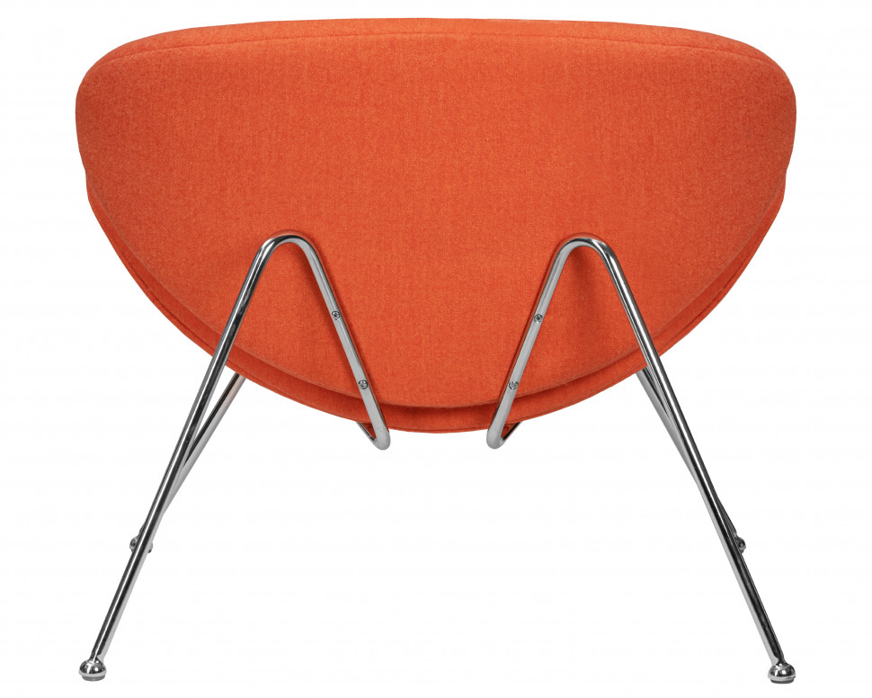 Кресло дизайнерское DOBRIN EMILY, оранжевая ткань AF, хромированная сталь