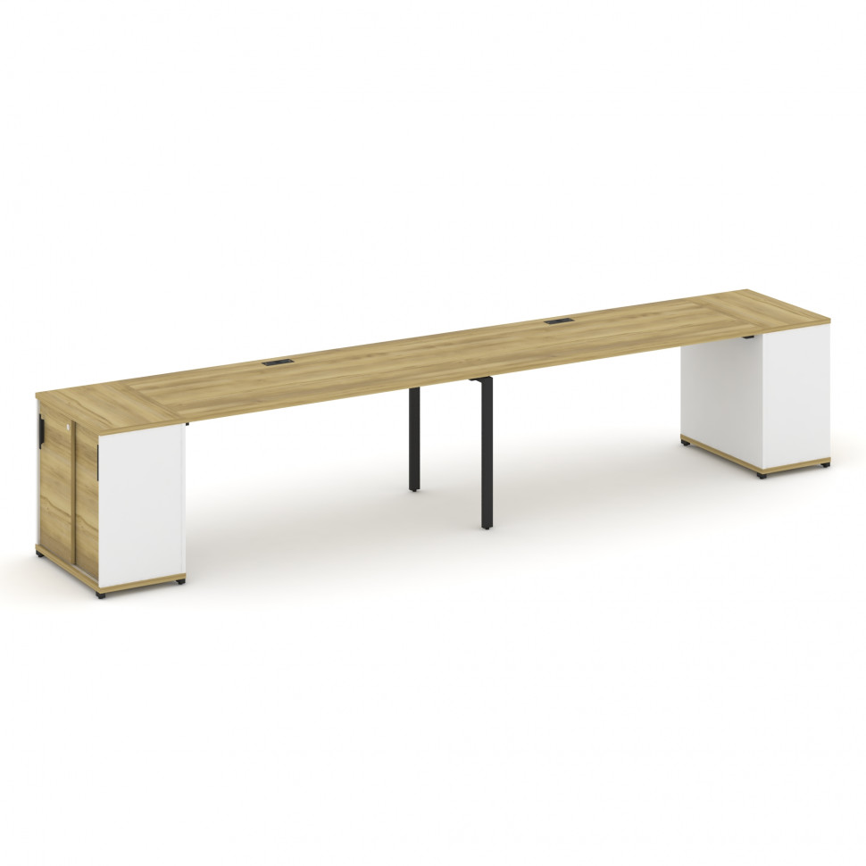 Concept Рабочая станция с опорными шкафом-купе CN.ORS-236 B Дуб Винченцо/Белый Бриллиант/Металл Черн