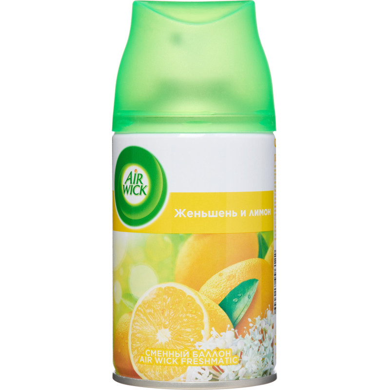 Баллон сменный для автоосвежителя Air Wick Женьшень и лимон, 250мл