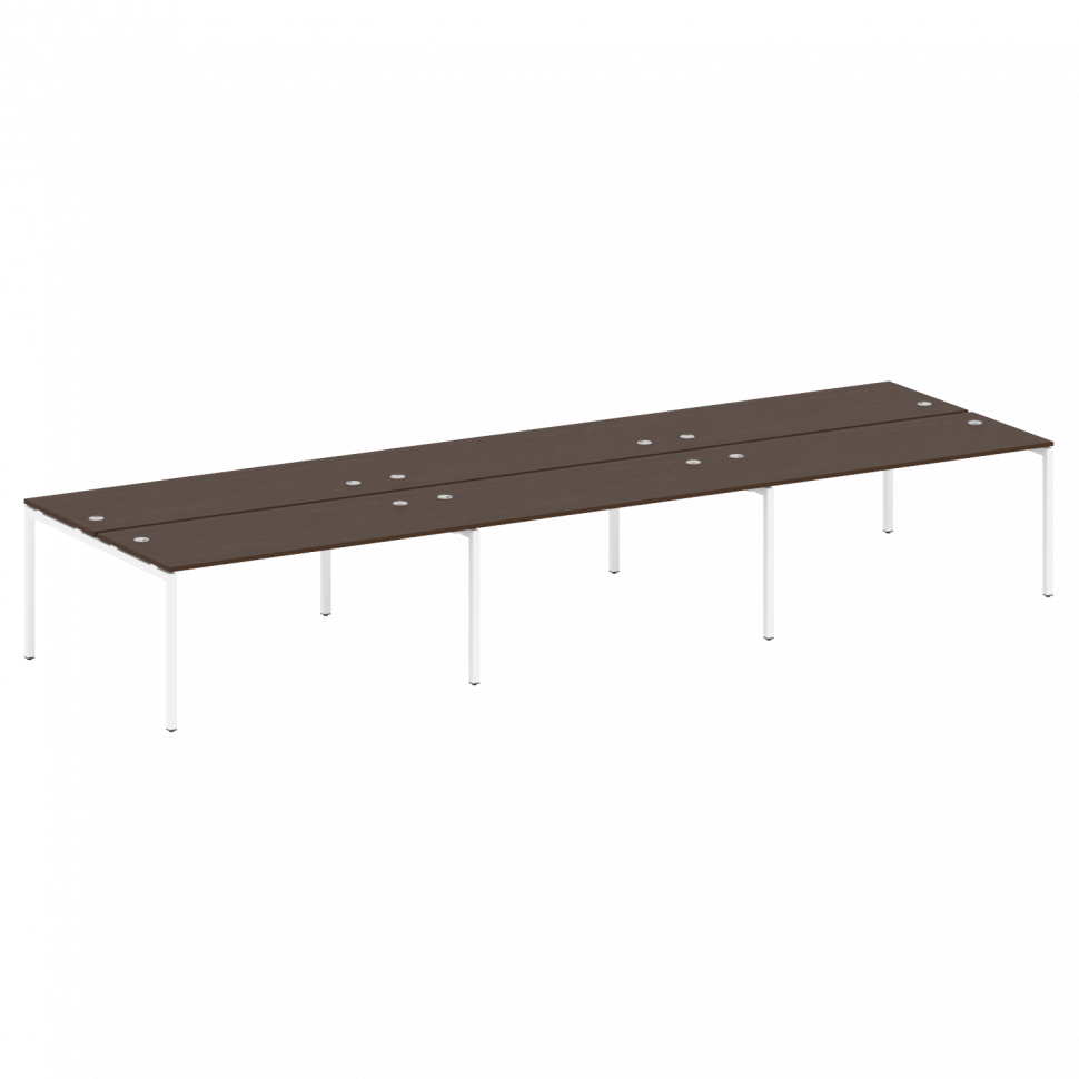 Metal System Quattro Рабочая станция на 6 раб. мест на П-образном м/к 40БП.СМ-6.4 Венге Цаво/Металл Metal System Quattro Рабочая станция на 6 раб. мест на П-образном м/к 40БП.СМ-6.4 Венге Цаво/Металл