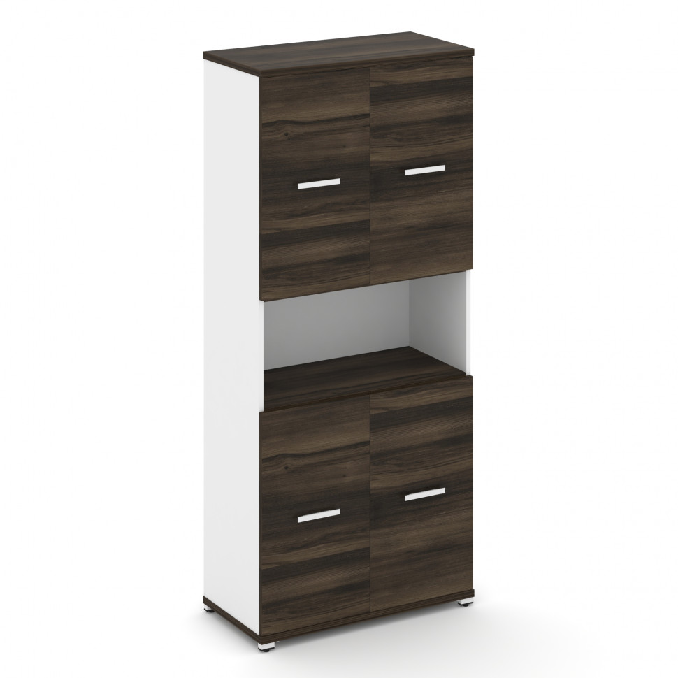 Concept Шкаф 1 широкая секция, 5 ниш CN.STS-513 W Дуб Мали/Белый Бриллиант/Металл Белый 836*420*1922