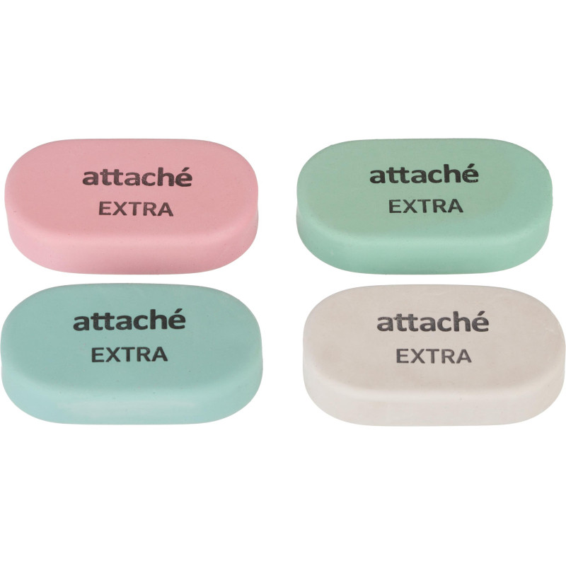 Ластик овальный Attache Extra, нат.каучук, 45x28x10мм, пастельн.ассорти Ластик овальный Attache Extra, нат.каучук, 45x28x10мм, пастельн.ассорти