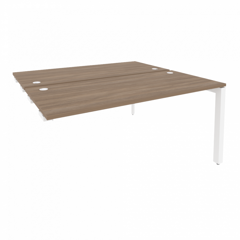 Onix Стол-приставка двойной на П-образном м/к к опорным элем. O.MP-D.SPR-4.7 Дуб Аризона/Металл Белы