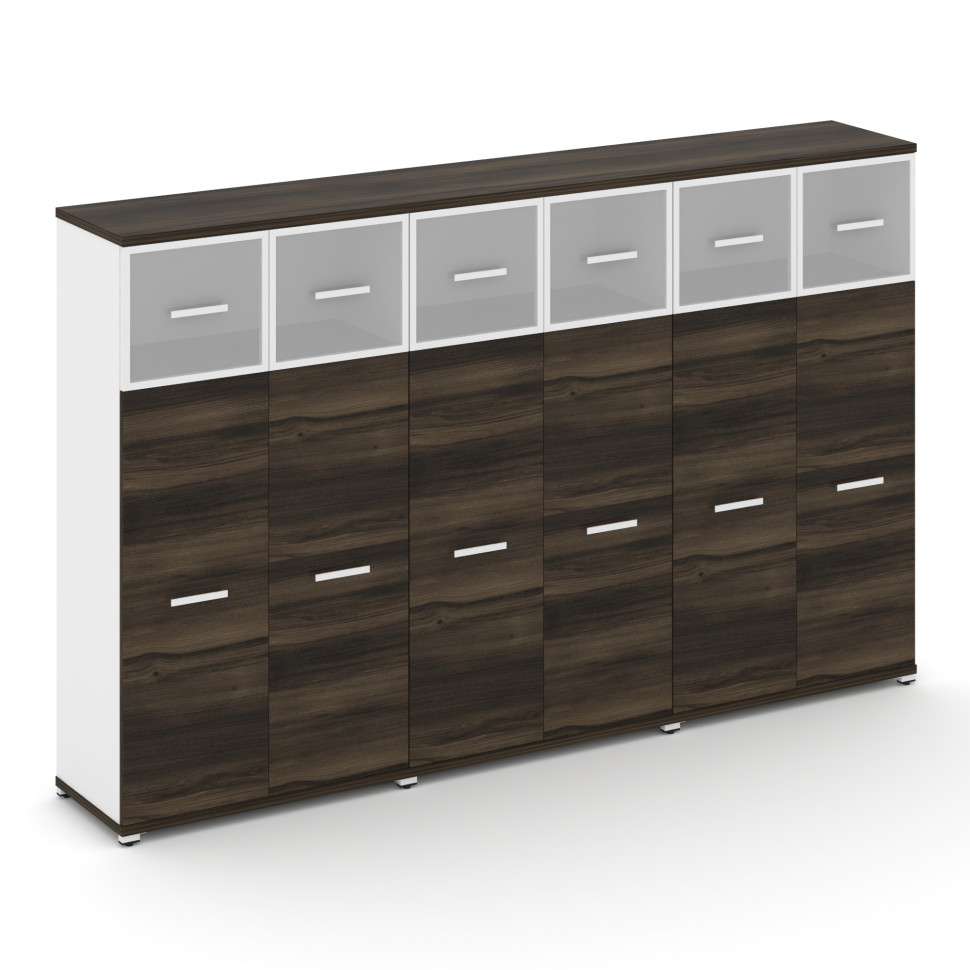 Concept Шкаф 3 широкие секции, 4 ниши CN.STS-434 RMW W Дуб Мали/Белый Бриллиант/Металл Белый/Сатин 2