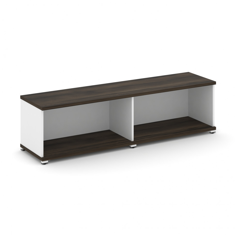 Concept Стеллаж 2 широкие секции, 1 ниша CN.STS-120 Дуб Мали/Белый Бриллиант/Металл Белый 1668*420*4