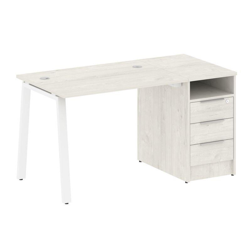 Metal System Рабочая станция с тумбой на А-образном м/к БА.РС-СТП-1.1 Дуб Наварра/Металл Белый 1412* Metal System Рабочая станция с тумбой на А-образном м/к БА.РС-СТП-1.1 Дуб Наварра/Металл Белый 1412*