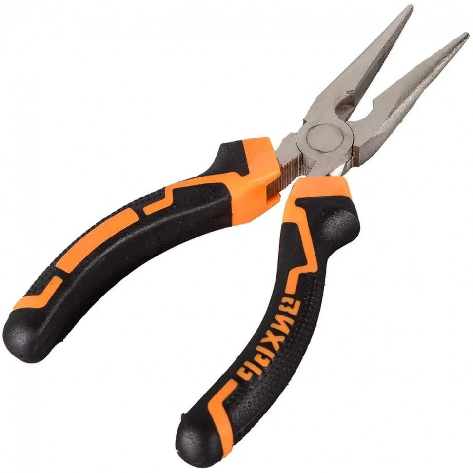 Длинногубцы прямые,160мм, никел., двухкомпон. рукоятки Вихрь73/6/3/10