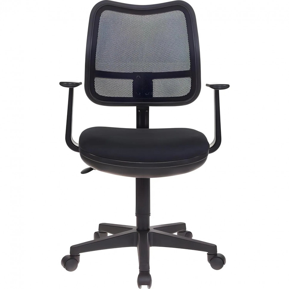 Кресло VB_CH797 сетка, локоть Т, ткань черная (664024)