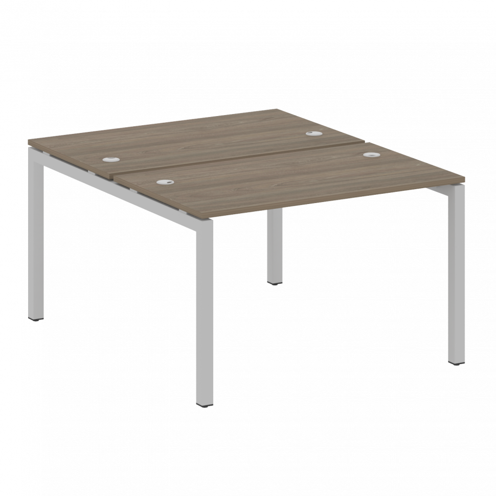 Metal System Quattro Рабочая станция на П-образном м/к 50БП.РАС-СП-2.2 Вяз Благородный/Металл Серый