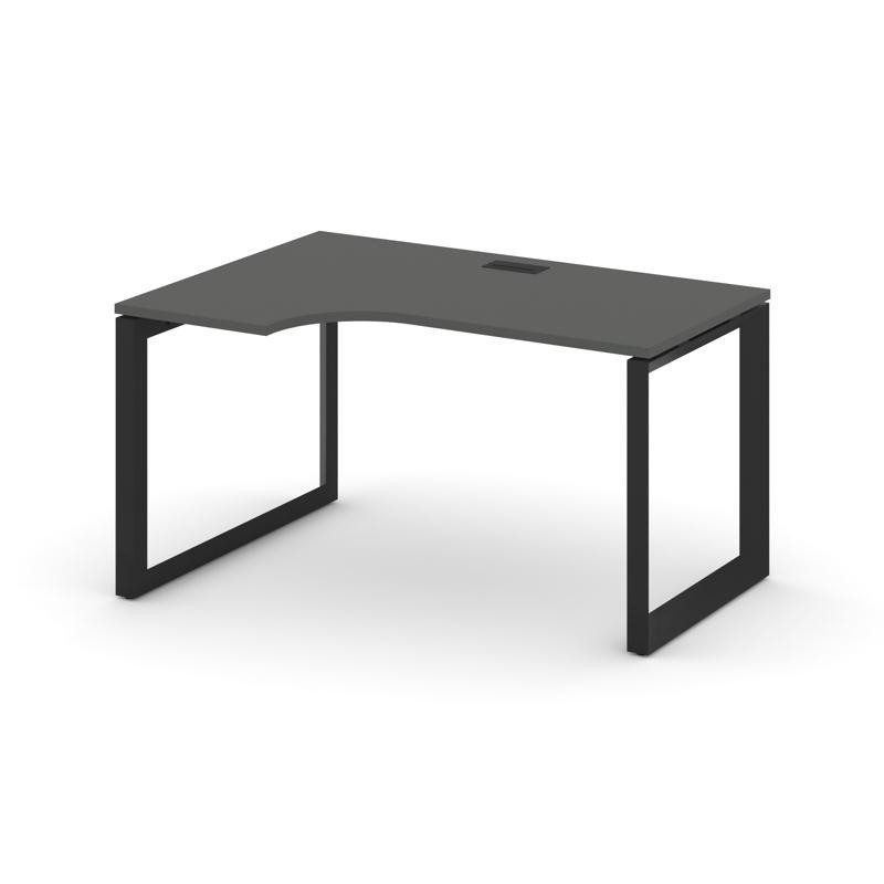 Style Project Стол рабочий эргономичный SN-59O.SPA-022(L) Антрацит/Металл Черный/Черный Заглушка 158