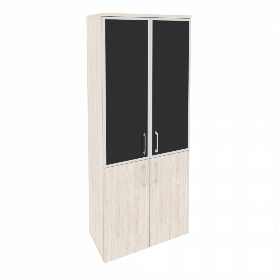 Onix Шкаф высокий широкий O.ST-1.2 R black Денвер Светлый/Стекло Black 800*420*1977