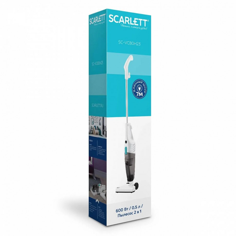 Пылесос SCARLETT SC-VC80H23, вертикальный, 600Вт, белый