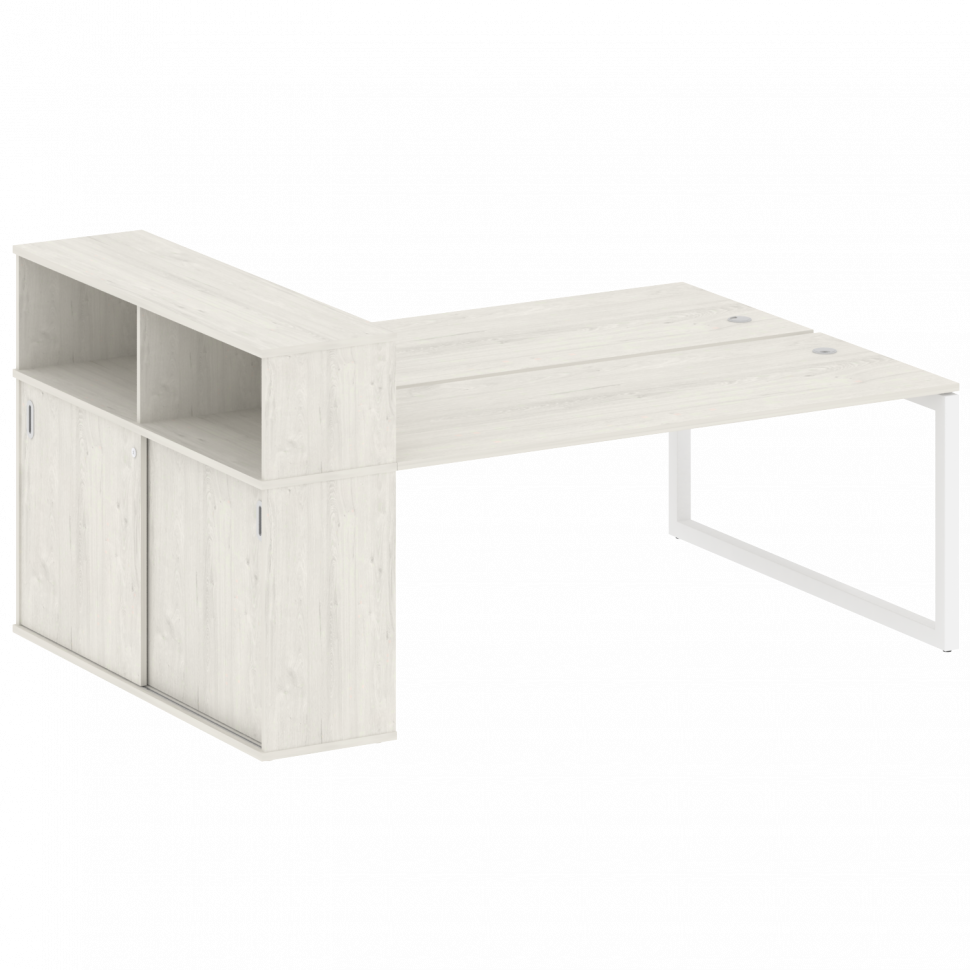 Metal System Quattro Рабочая станция с шкафом-купе на О-образном м/к 50БО.РС-СШК-2.5 Т Дуб Наварра/М